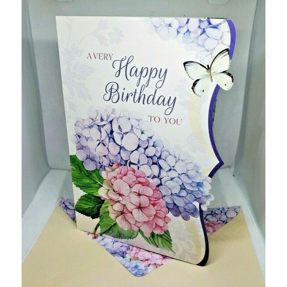 New Beginnings A Very Happy Birthday To You Floral Greeting Card - Picture 1 of 10